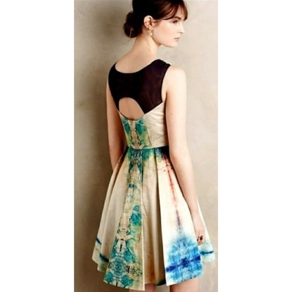 Anthropologie BHANUNI BY JYOTI Villette Dress Fit N' Flare Beaded Embellished 2