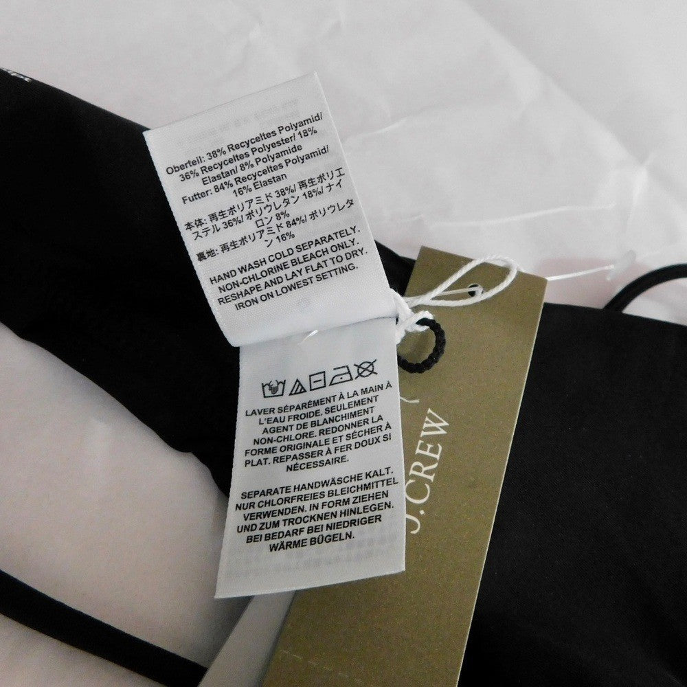 NWT!! J. CREW Lana Bikini Top Classic Sculpt Solid Black V Neckline Swim Small