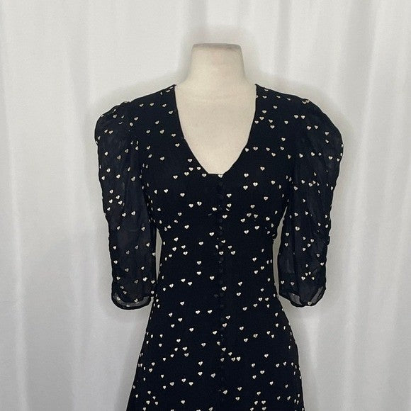 ALLSAINTS Malie Broken Heart Dress Embroidered Black Ivory All Saints Small