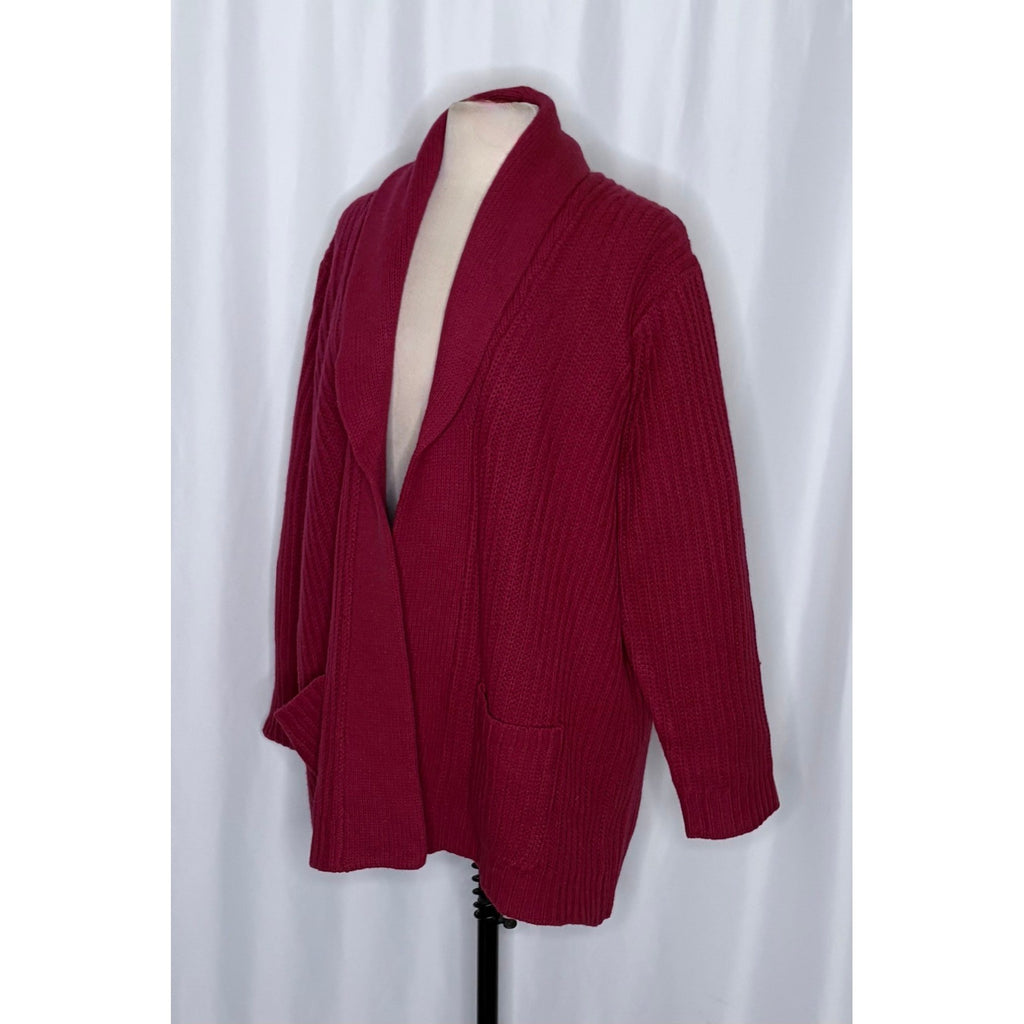 NWT!! WOOLOVERS Lambswool Shrug Cosy Cardigan Sweater Purple Wine Knit X-Large