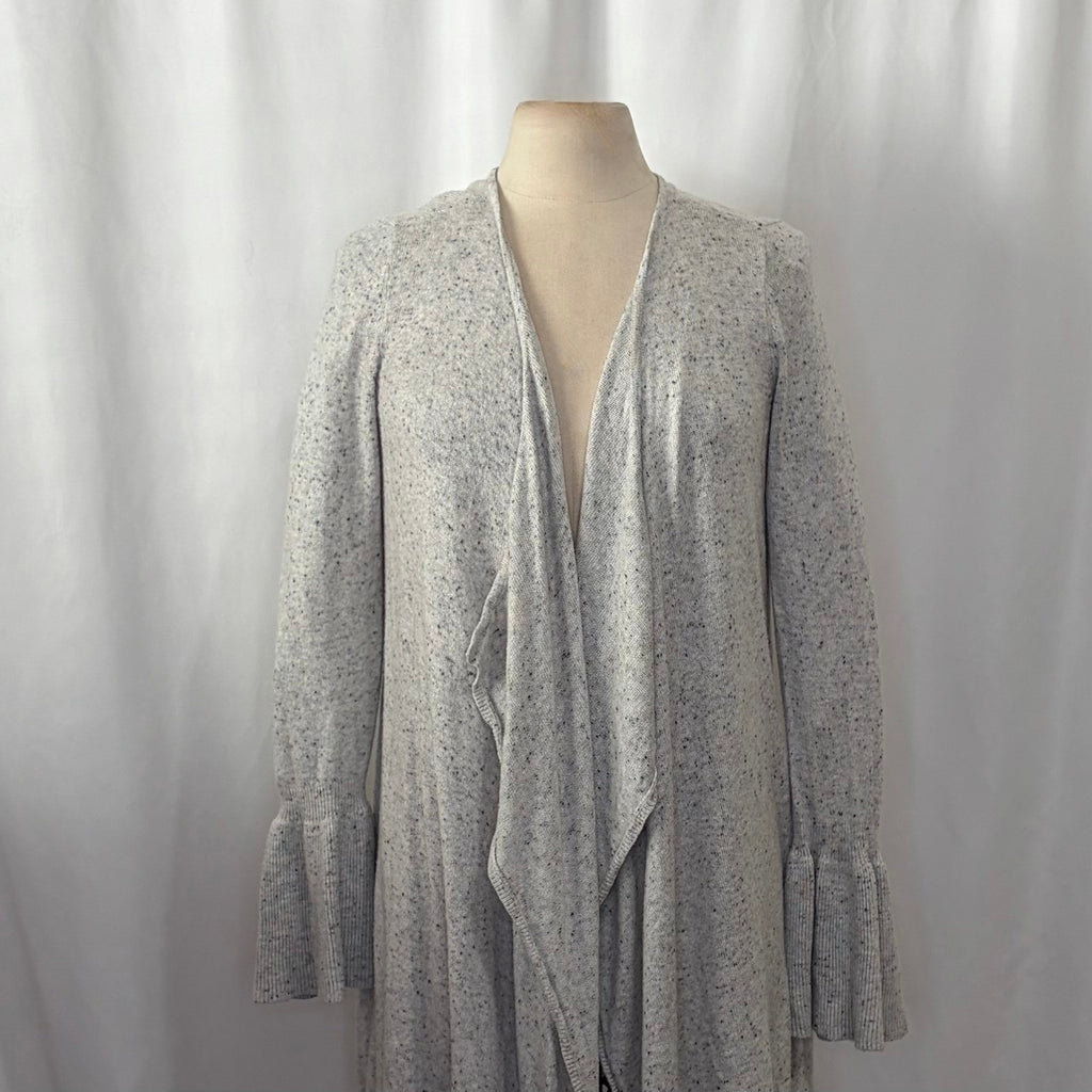 Anthropologie MOTH Gray Lyra Bell Sleeve Waterfall Cardigan Sweater Medium