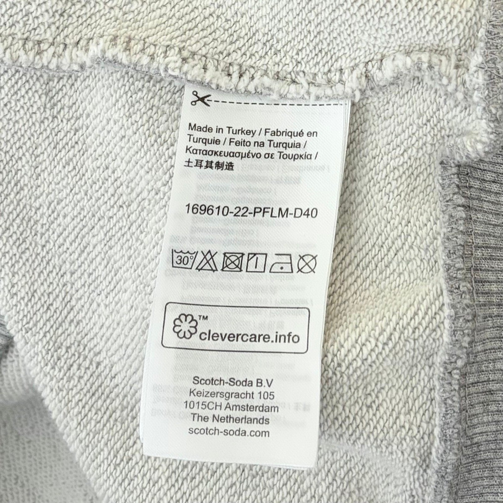 SCOTCH & SODA Artwork Crew Neck Sweatshirt Gray Monogram S Academia Medium