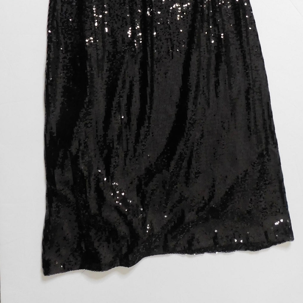 NWT!! WEWOREWHAT Black Sequin Halter Dress Full Length Maxi Glam Party Size 2