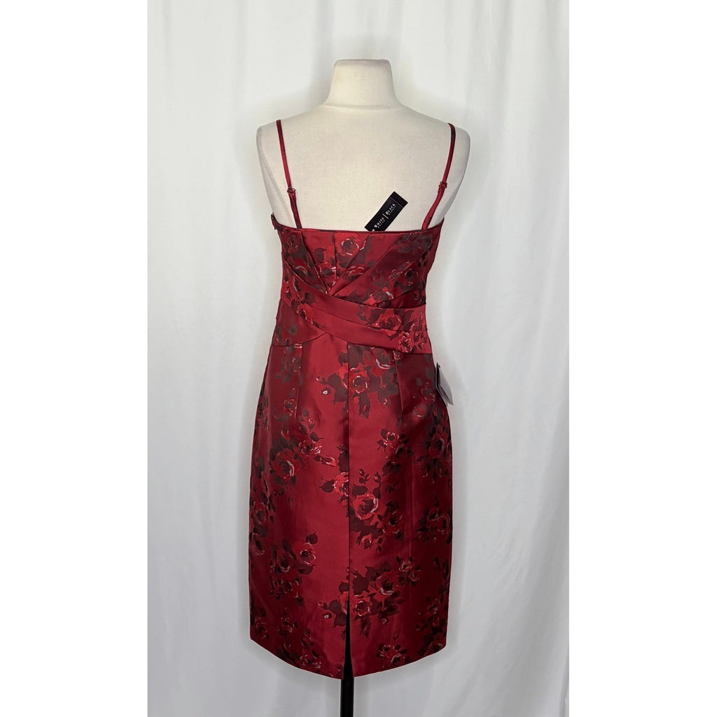NWT!! WHBM Red Floral Sheath Dress Convertible White House Black Market Size 4