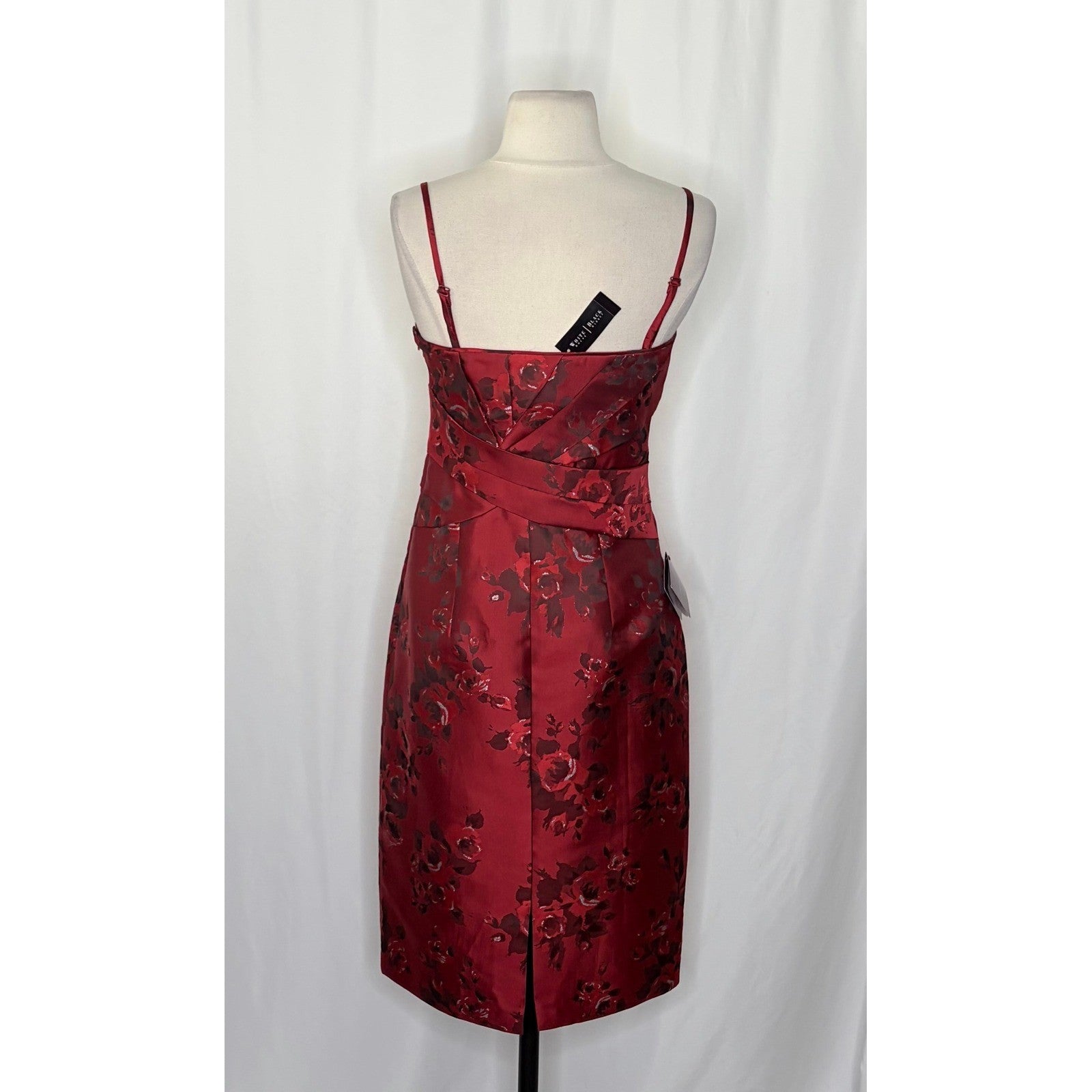 NWT!! WHBM Red Floral Sheath Dress Convertible White House Black Market Size 4