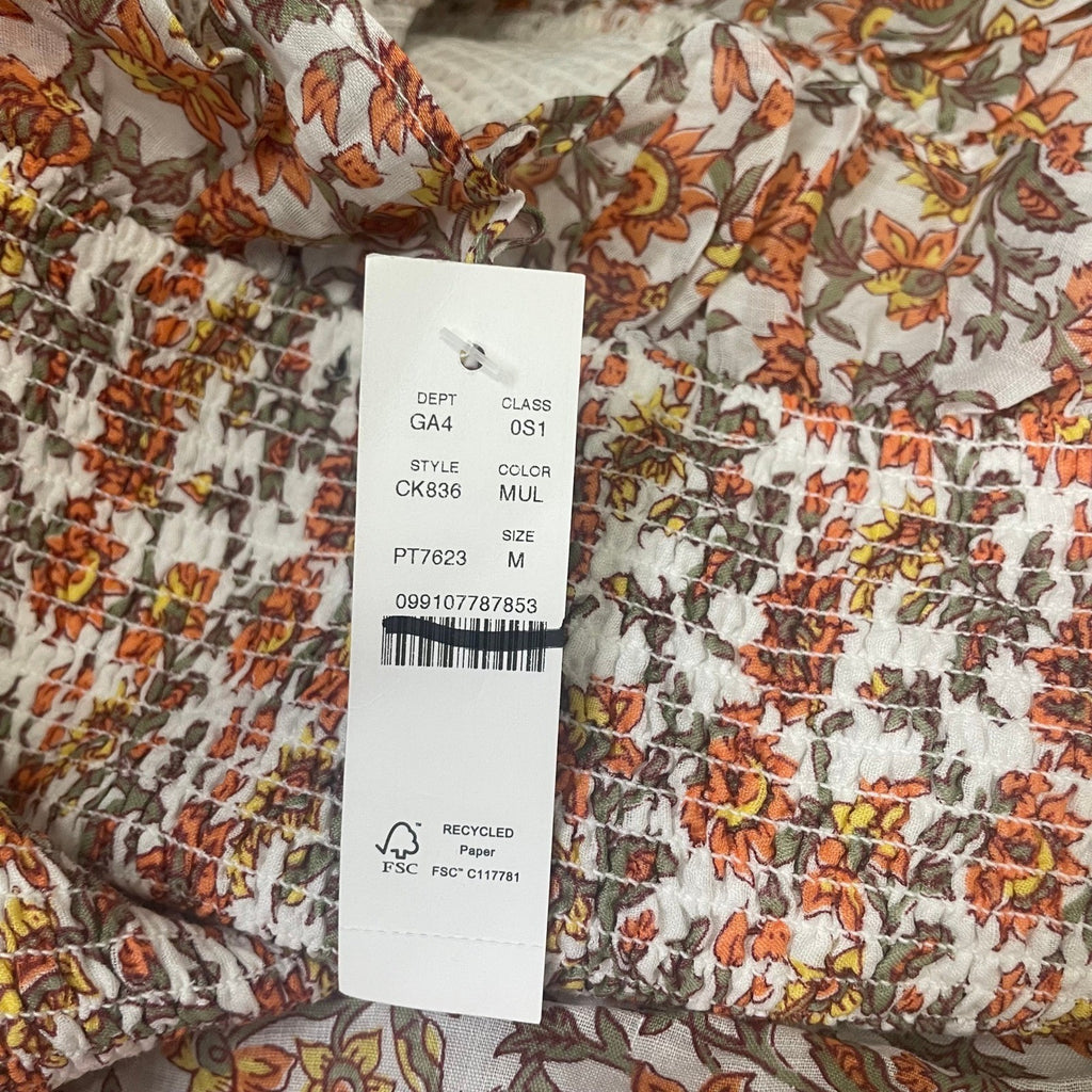NWT!! J. CREW Ravenna Dress Sunset Rose Blockprint Floral Ramie Strapless Medium