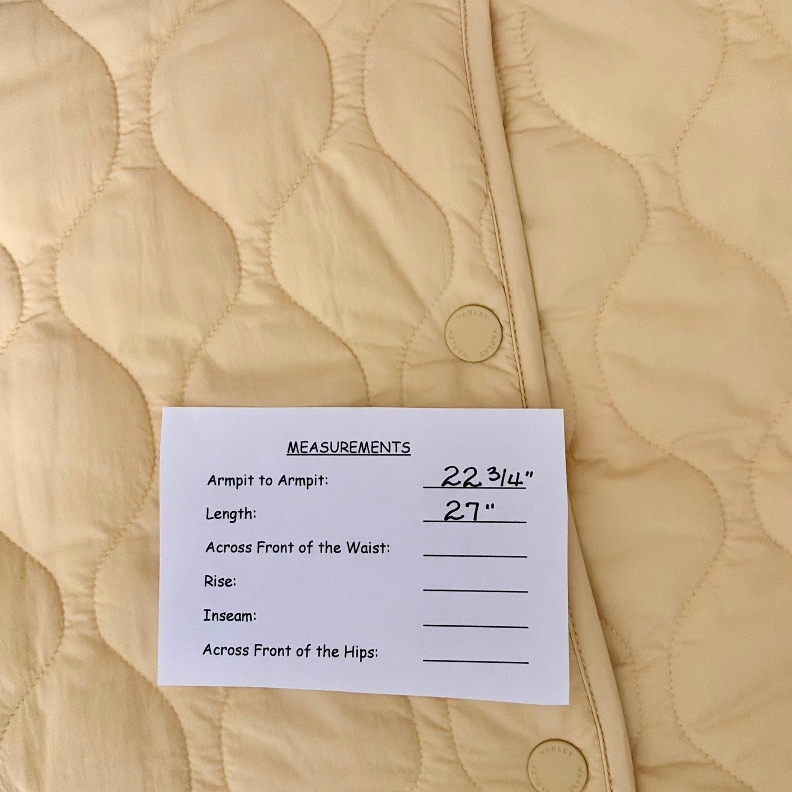 NWT!! VARLEY Luca Quilted Jacket Solid Reed Yellow Bomber Snaps Solid Medium
