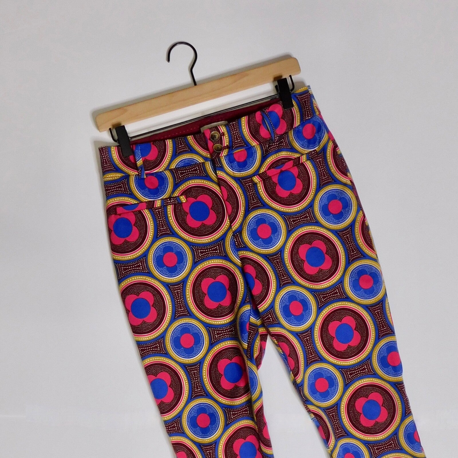 ANTHROPOLOGIE The Slim Trousers Pants Retro Floral Cropped Bright Size 4