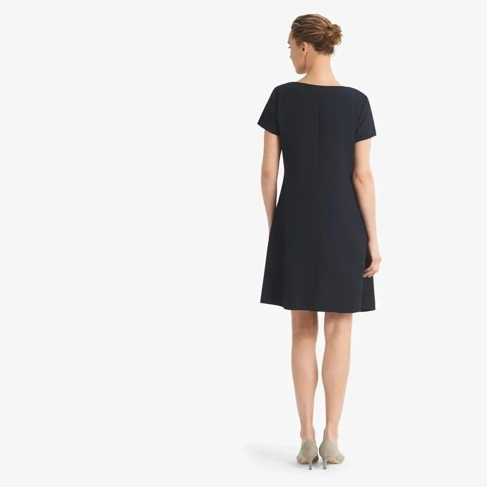 MM LAFLEUR The Eliza Dress Staccato Galaxy Blue Navy Short Sleeves Retro Medium