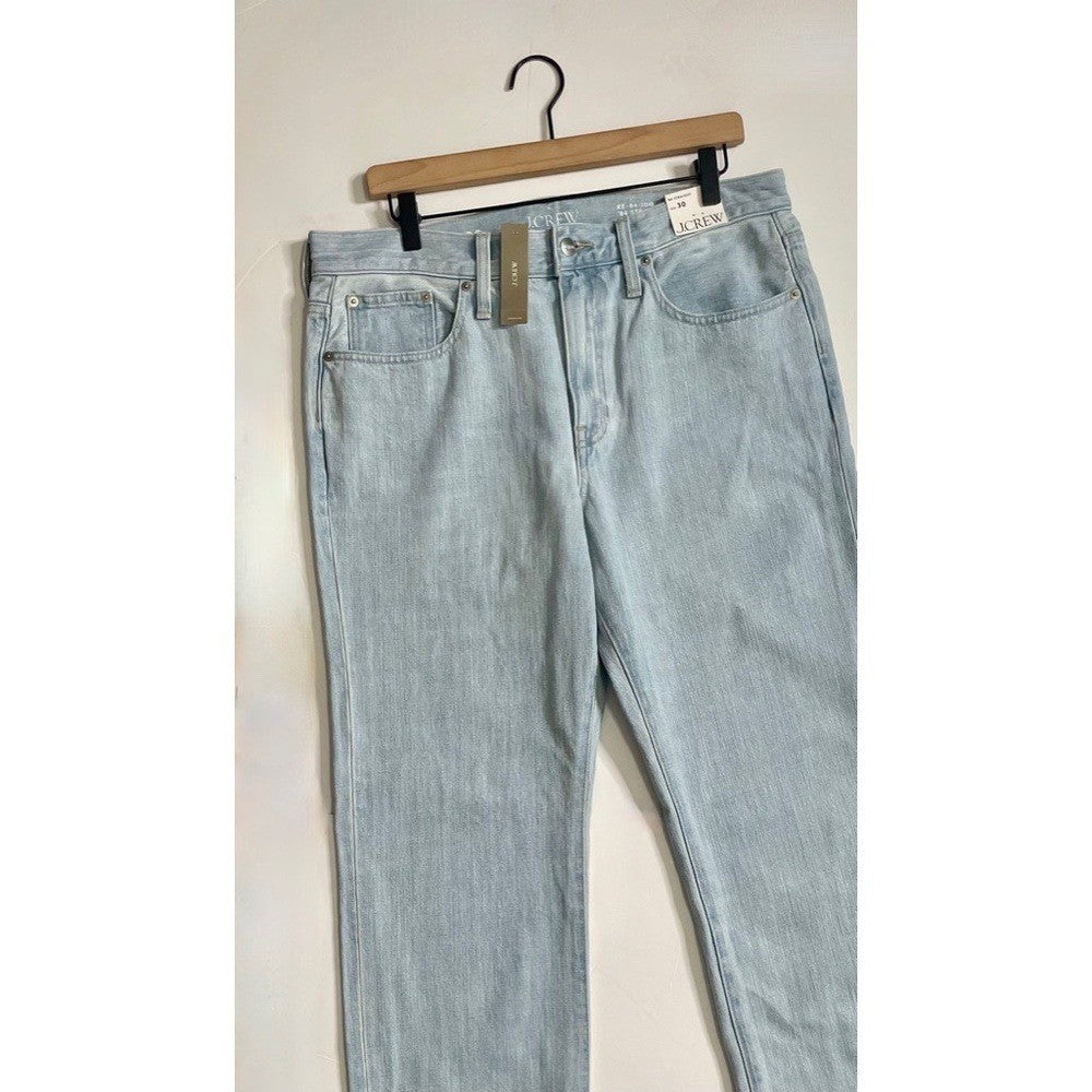 NWT!! J. CREW Mid-Rise Straight Jeans Montauk Wash Denim Classic Preppy Size 30