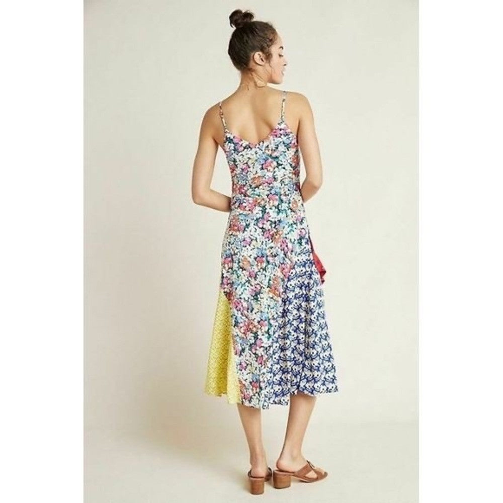 ANTHROPOLOGIE Colloquial Bias Conversations 52 of 52 Midi Slip Patchwork Medium