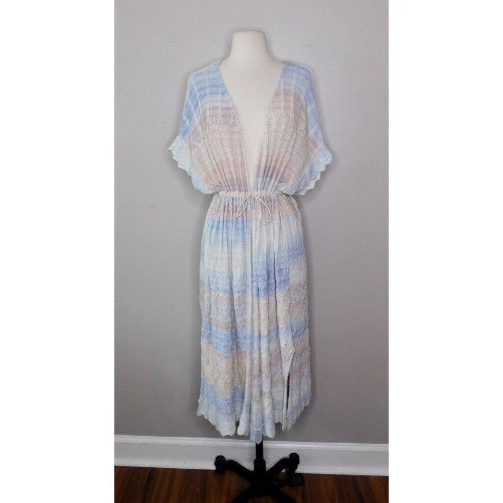Anthropologie KNITTED & KNOTTED Pastel Ombré Beach Duster Cardigan Medium Petite