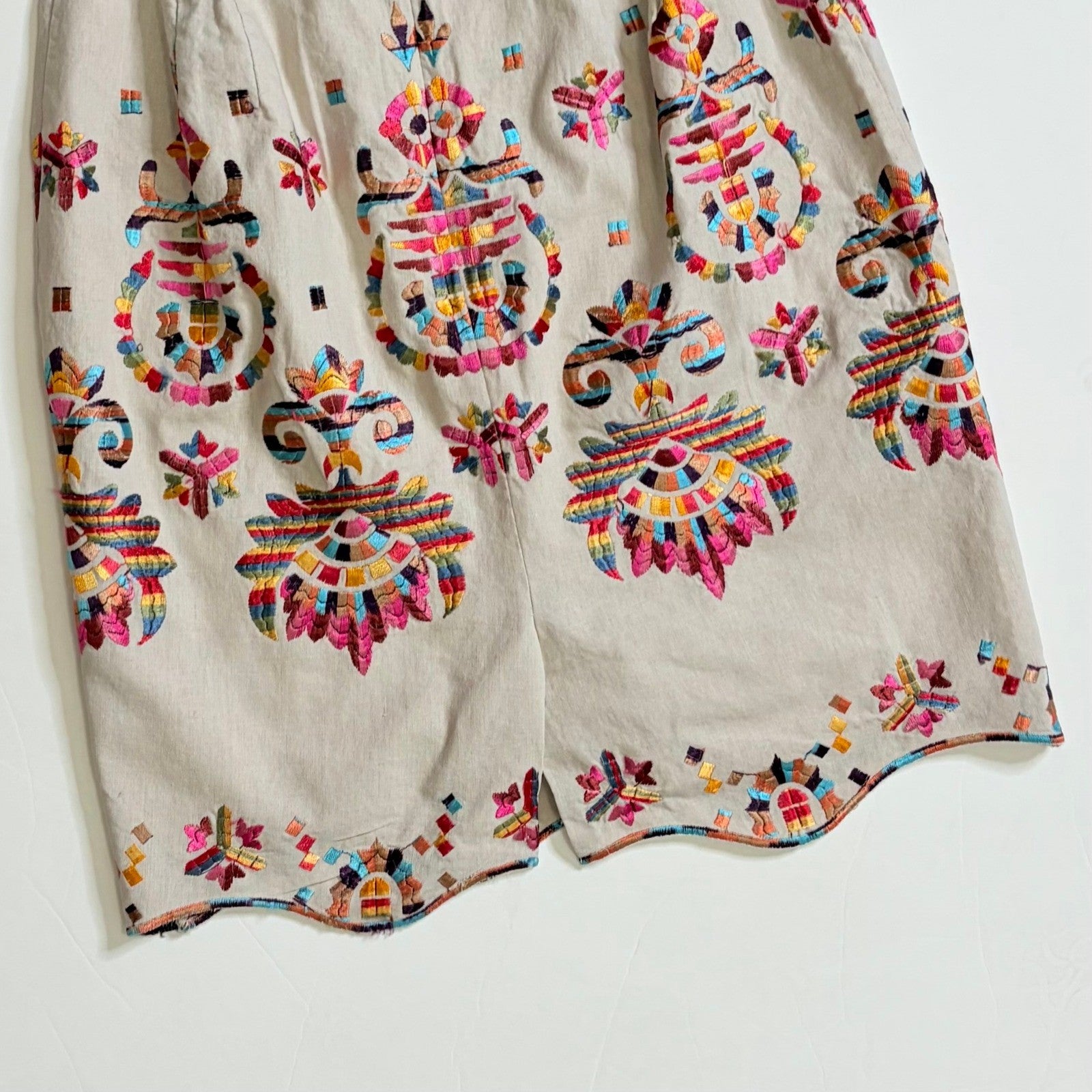 Anthropologie COREY LYNN CALTER Majestic Medallions Embroidered Skirt Linen 4