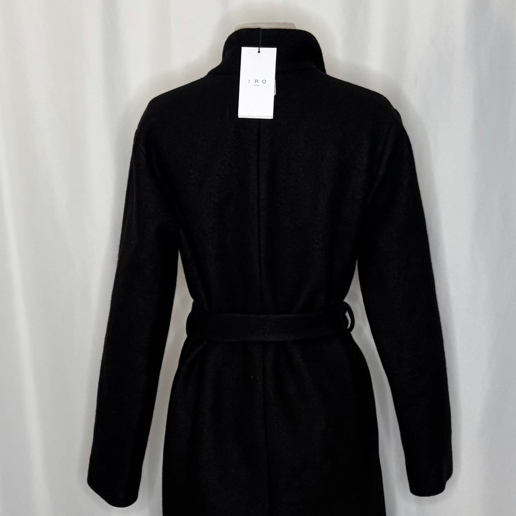 NWT!! IRO Nicky Wool Cashmere Blend Shawl Collar Long Sleeve Wrap Coat 36 Small