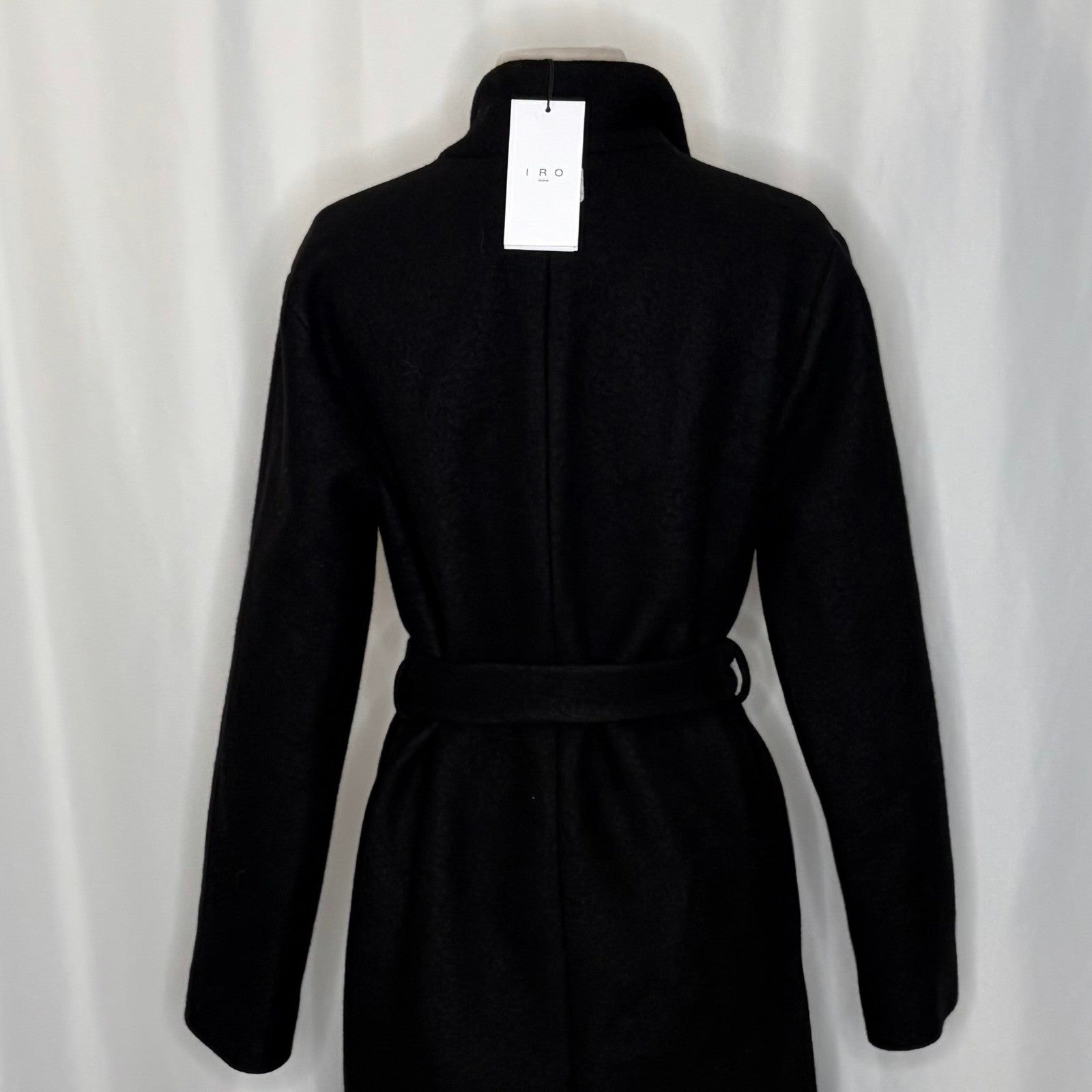 NWT!! IRO Nicky Wool Cashmere Blend Shawl Collar Long Sleeve Wrap Coat 36 Small