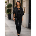 NWT!! ROBERT RODRIGUEZ Wool Blend Charcoal Ruffled Cardigan Cape Sweater X-Small
