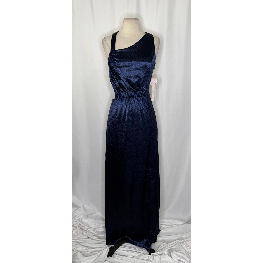 NWT!! AVEC LES FILLES Blue Maxi Dress Cutouts Asymmetrical Party Cocktails 8