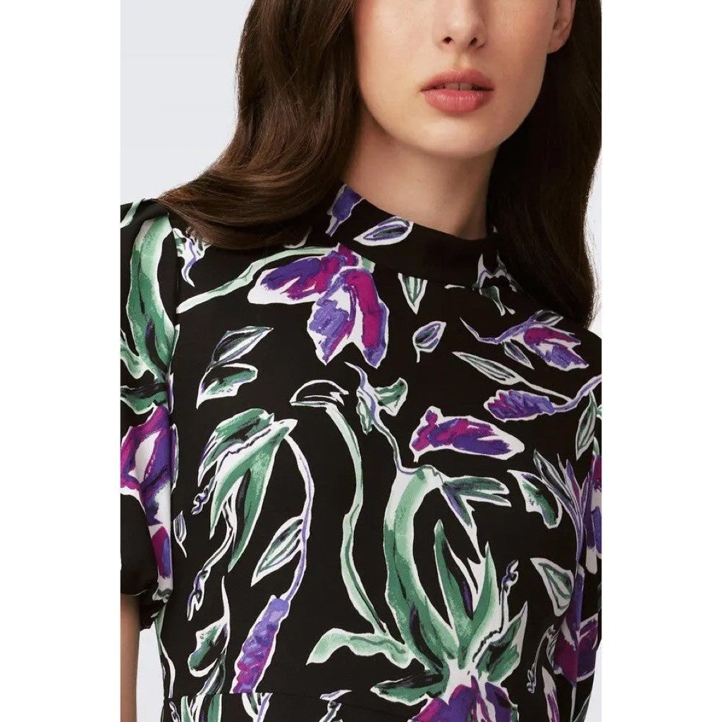 NWT!! DVF DIANE VON FURSTENBURG Nella Dress Violet Floral Midi Spring Size 2