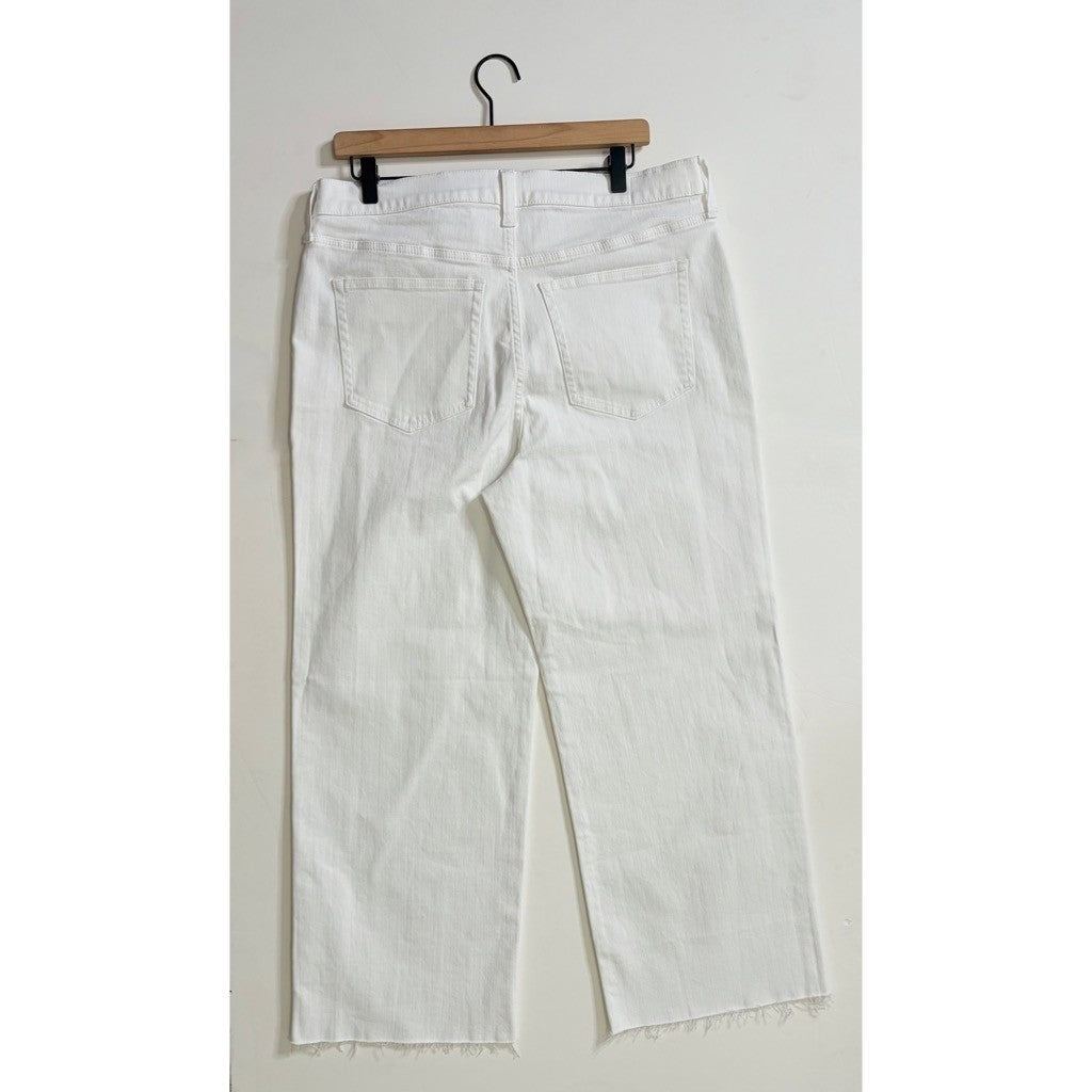 NWT!! J. CREW '96 Slim Wide Jeans Retro Raw Hems Solid White Preppy Frayed 31