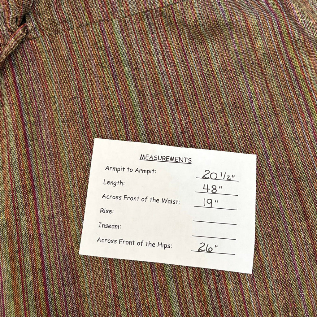 KEMI TELFORD Striped Midi Dress Cotton Tie Waist Western Retro Stripes Medium