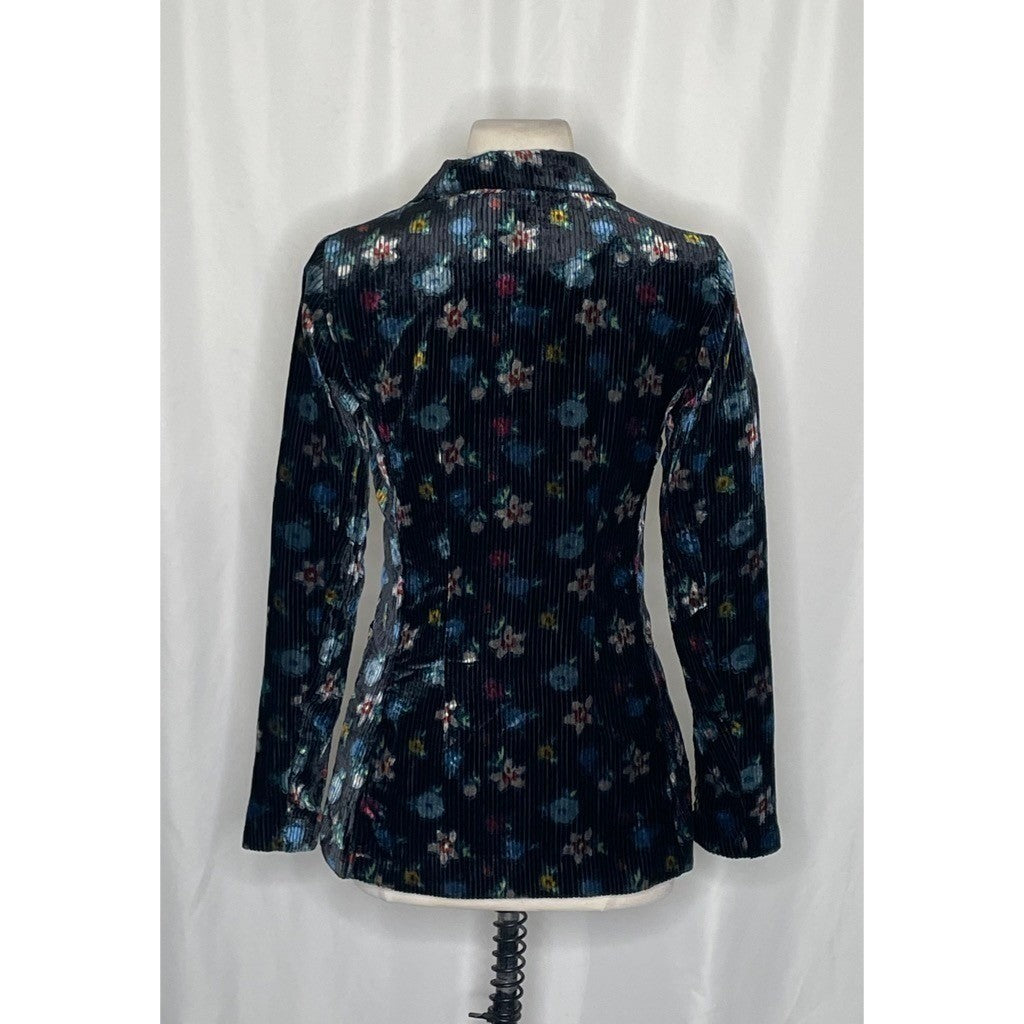 Anthropologie ETT:TWA Blooming Floral Corduroy Blazer Jacket Academia Size 2
