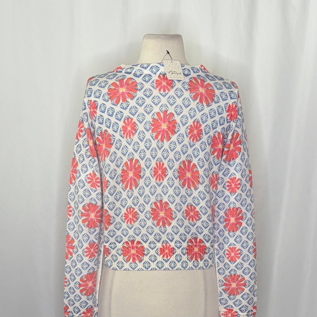 NWT!! FREE PEOPLE Nocturnal Patterned Cardigan Sweater Cardi Floral X-Small