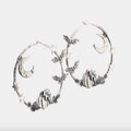 Silver Hoop Earrings Moon Stars Bats Pumpkins Goth Halloween Witch Whimsygoth