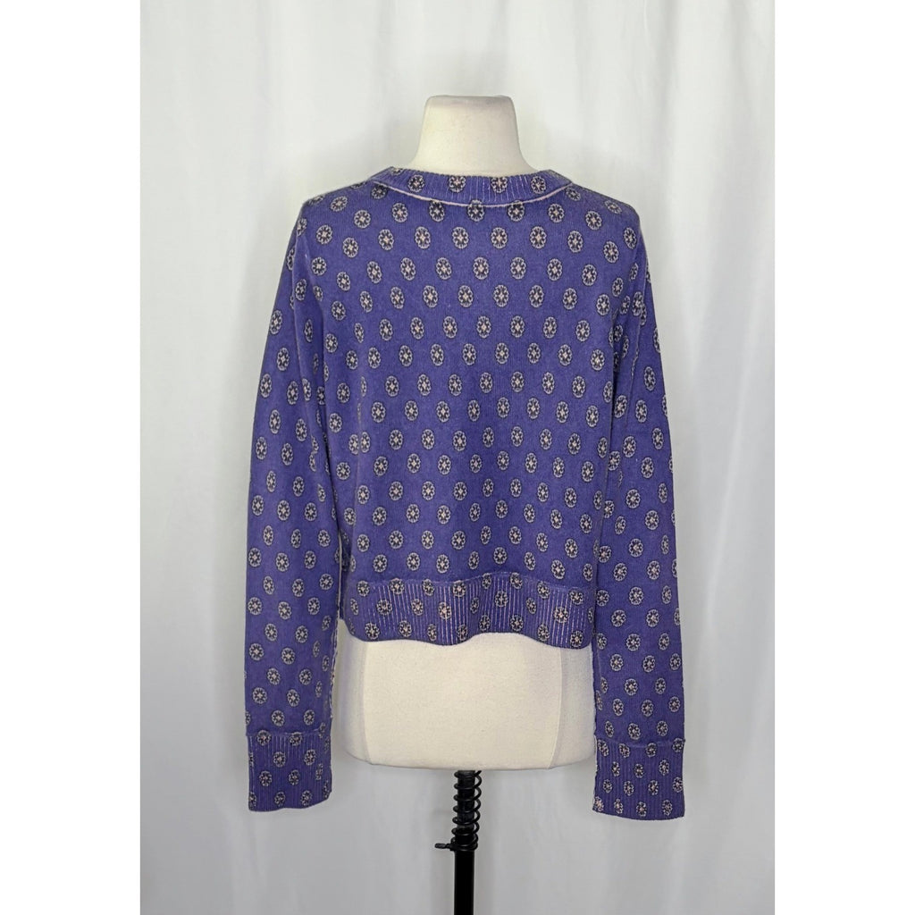 NWT!! FREE PEOPLE Nocturnal Patterned Cardigan Sweater Cardi Floral Large