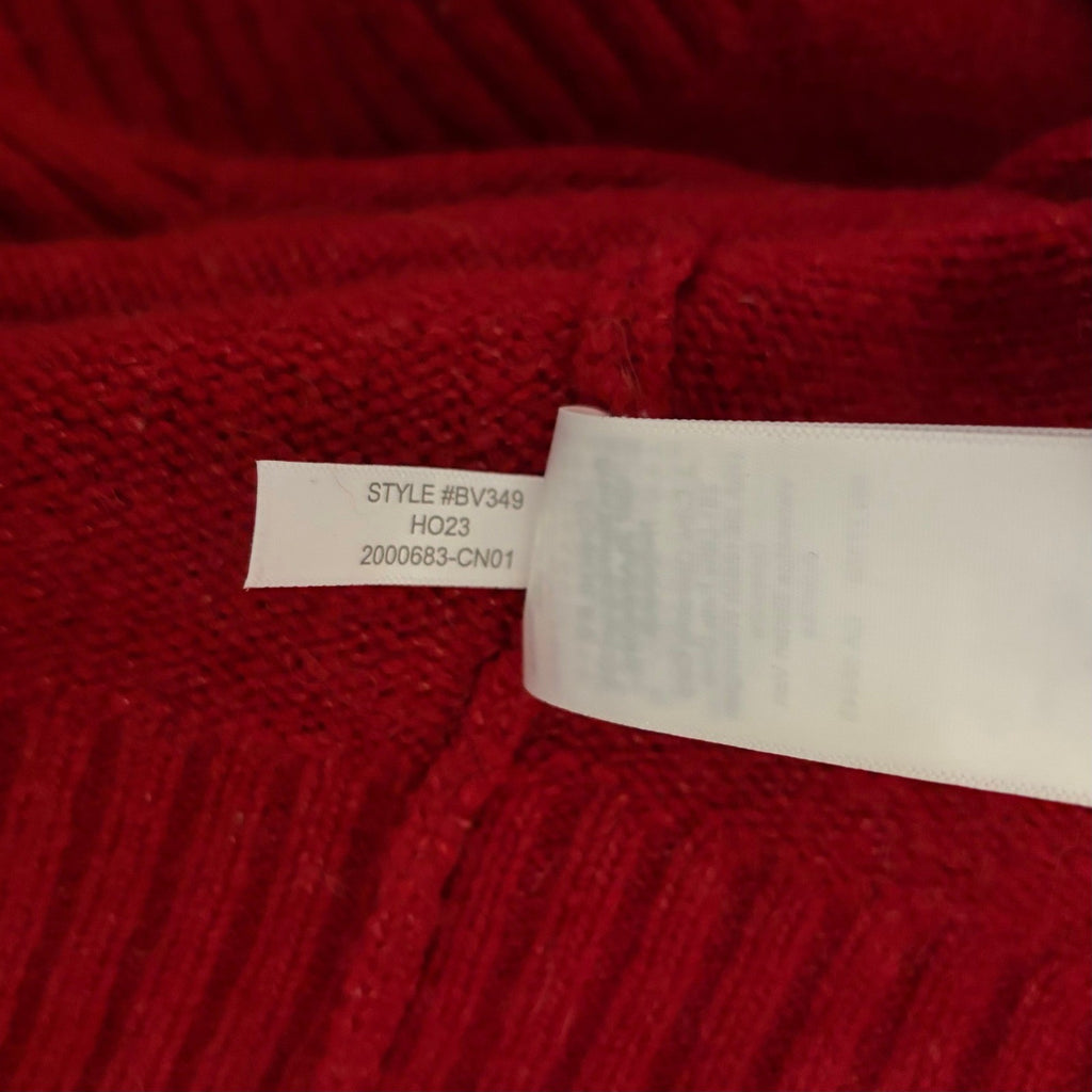 J. CREW Relaxed V Neck Pullover Sweater Solid Red Merino Wool Alpaca Medium
