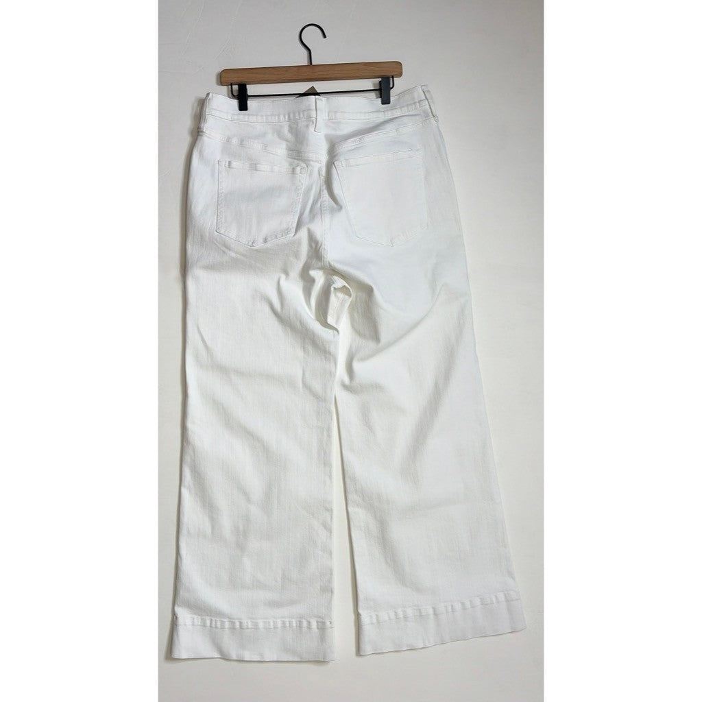 NWT!! J. CREW New High-Rise Denim Trouser Jeans White '96 Wide Leg Retro Size 32