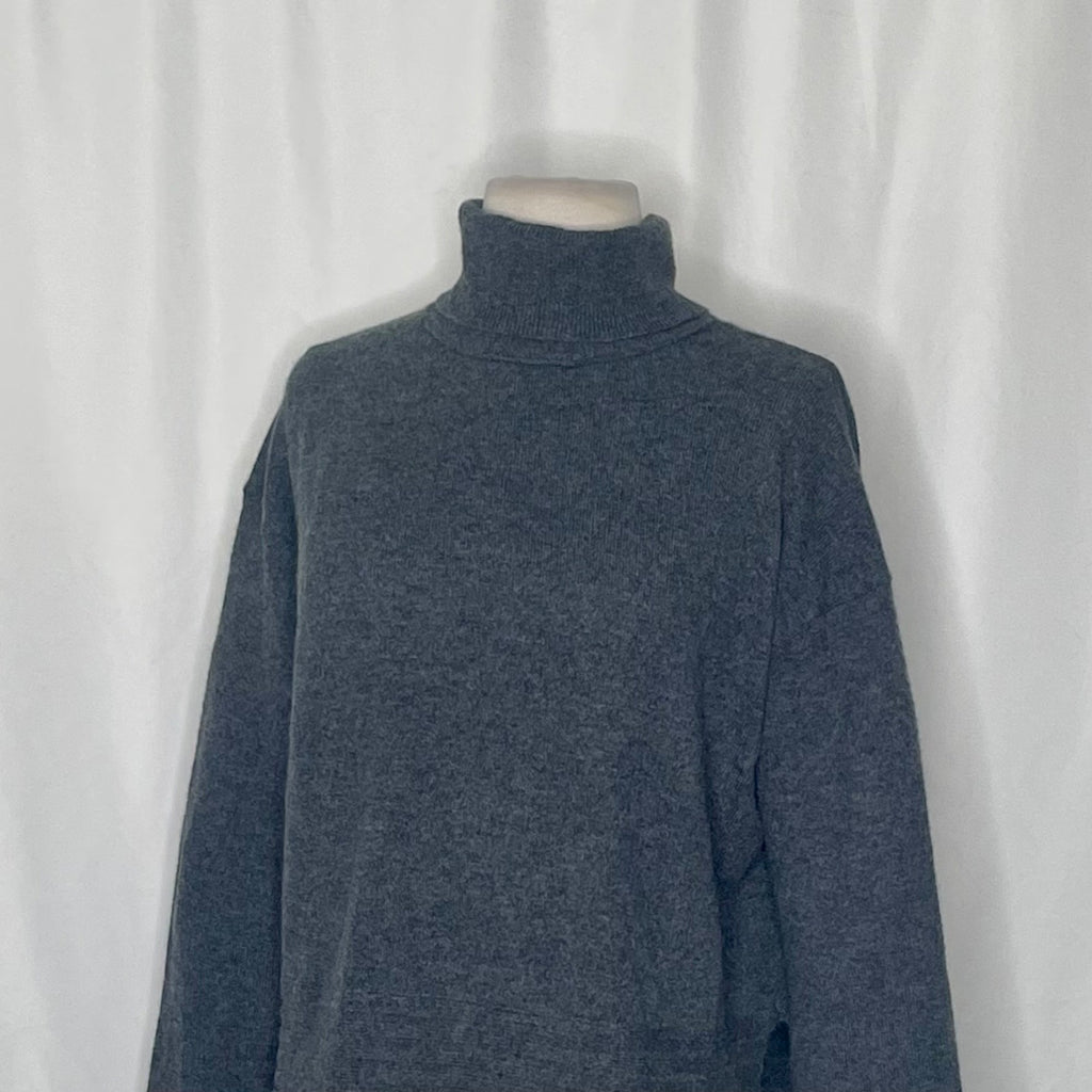 Inhabit NHBT Cashmere Rib Hem Turtleneck Sweater Charcoal Gray Size P X-Small