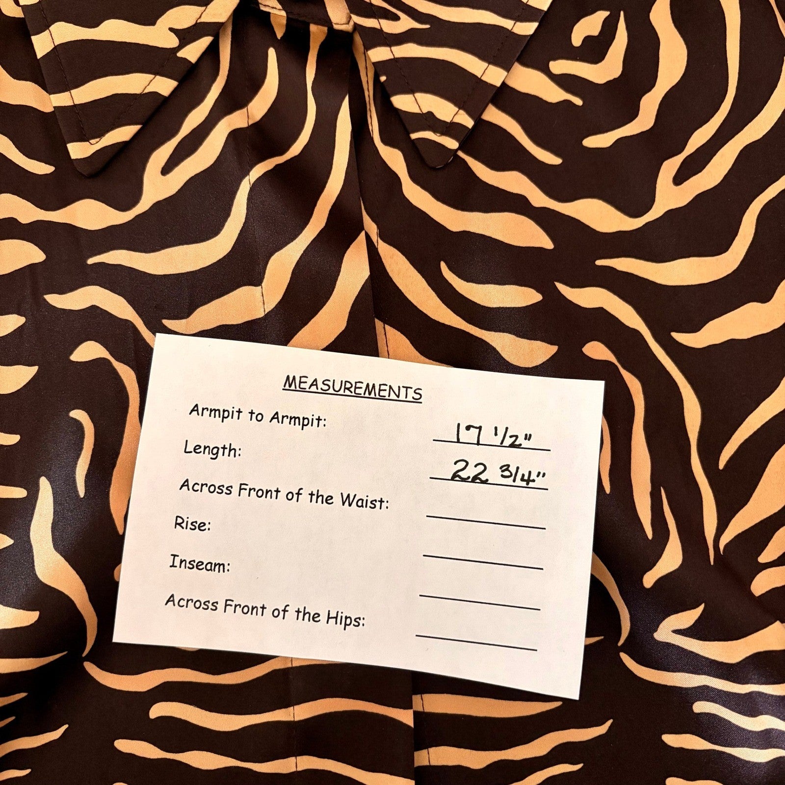 ETCETERA Stretch Silk Buttondown Shirt Blouse Animal Print Brown Tan Size 2