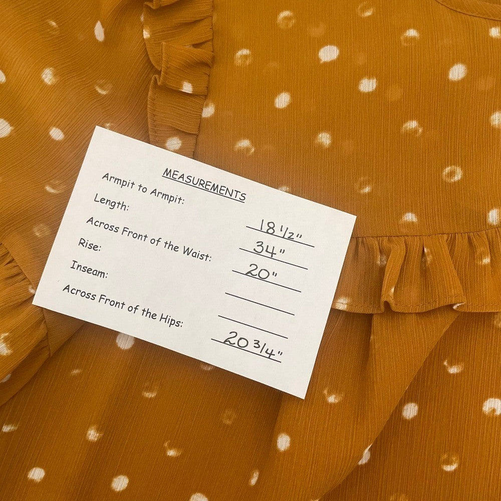 J. CREW Point Sur Ruffled Crinkle Polka Dot Dress Warm Caramel Party Size 2