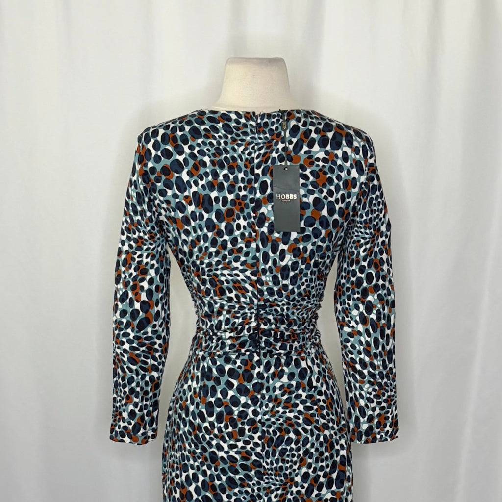 NWT!! HOBBS London Jemma Jersey Dress Green Multi Animal Print Knit US Size 6