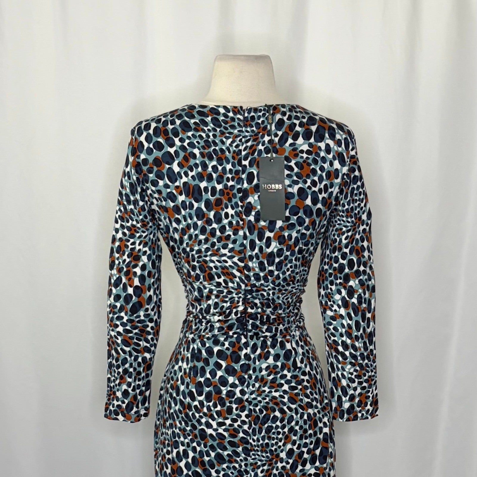 NWT!! HOBBS London Jemma Jersey Dress Green Multi Animal Print Knit US Size 6