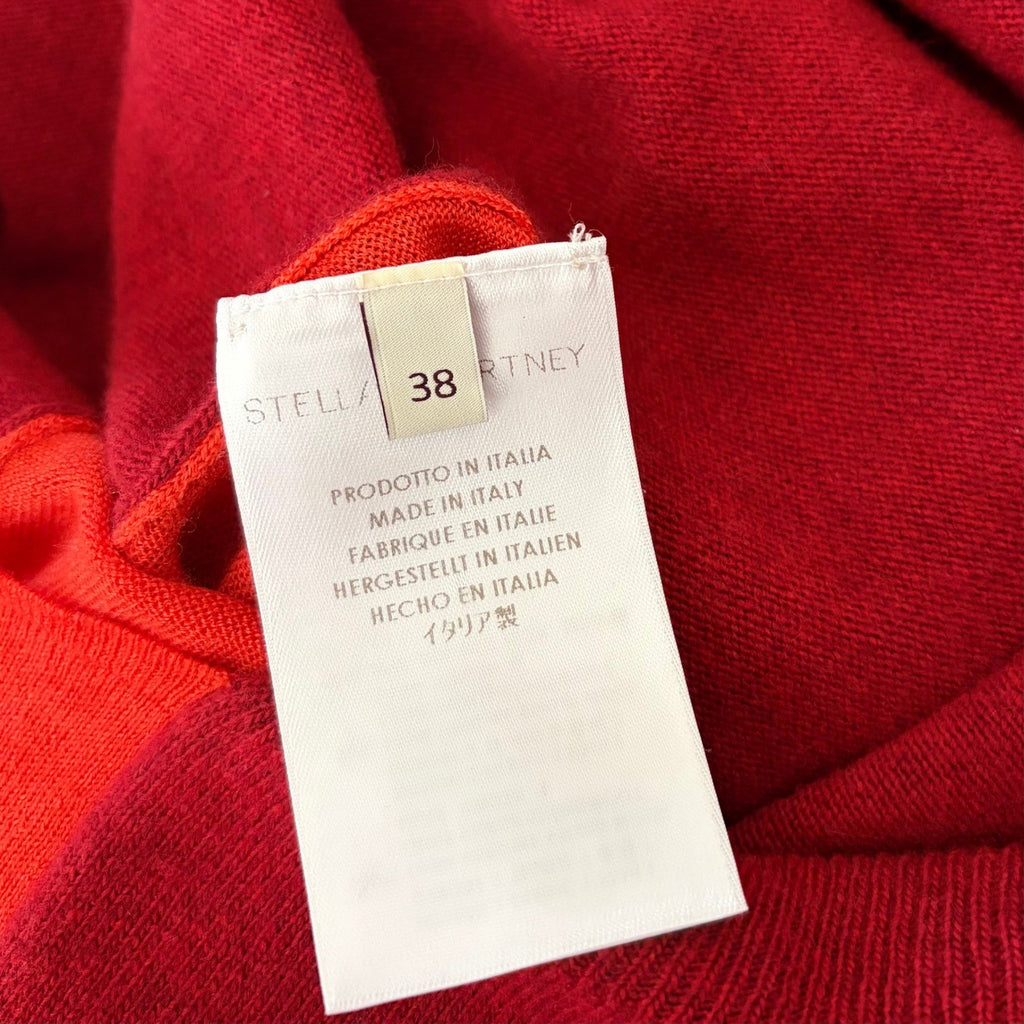 STELLA MCCARTNEY Wool Silk Colorblock Pullover Sweater Knit Red Orange 38 US 4