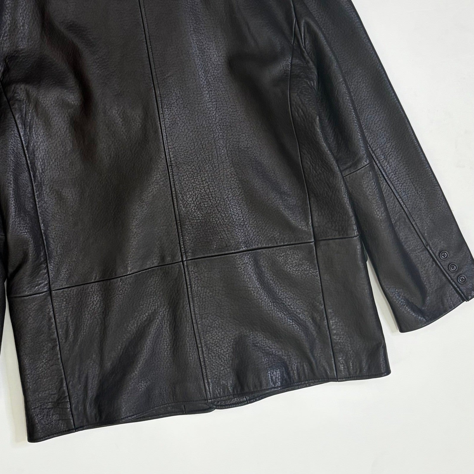 Vintage THE TERRITORY AHEAD Black Leather Jacket Blazer Solid X-Large Tall