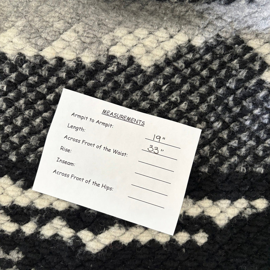 GUEST EDITOR Open Front Wool Jacket Black Gray Aztec Southwestern Western Small