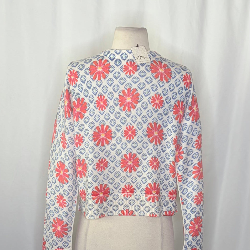 NWT!! FREE PEOPLE Nocturnal Patterned Cardigan Sweater Cardi Floral Small