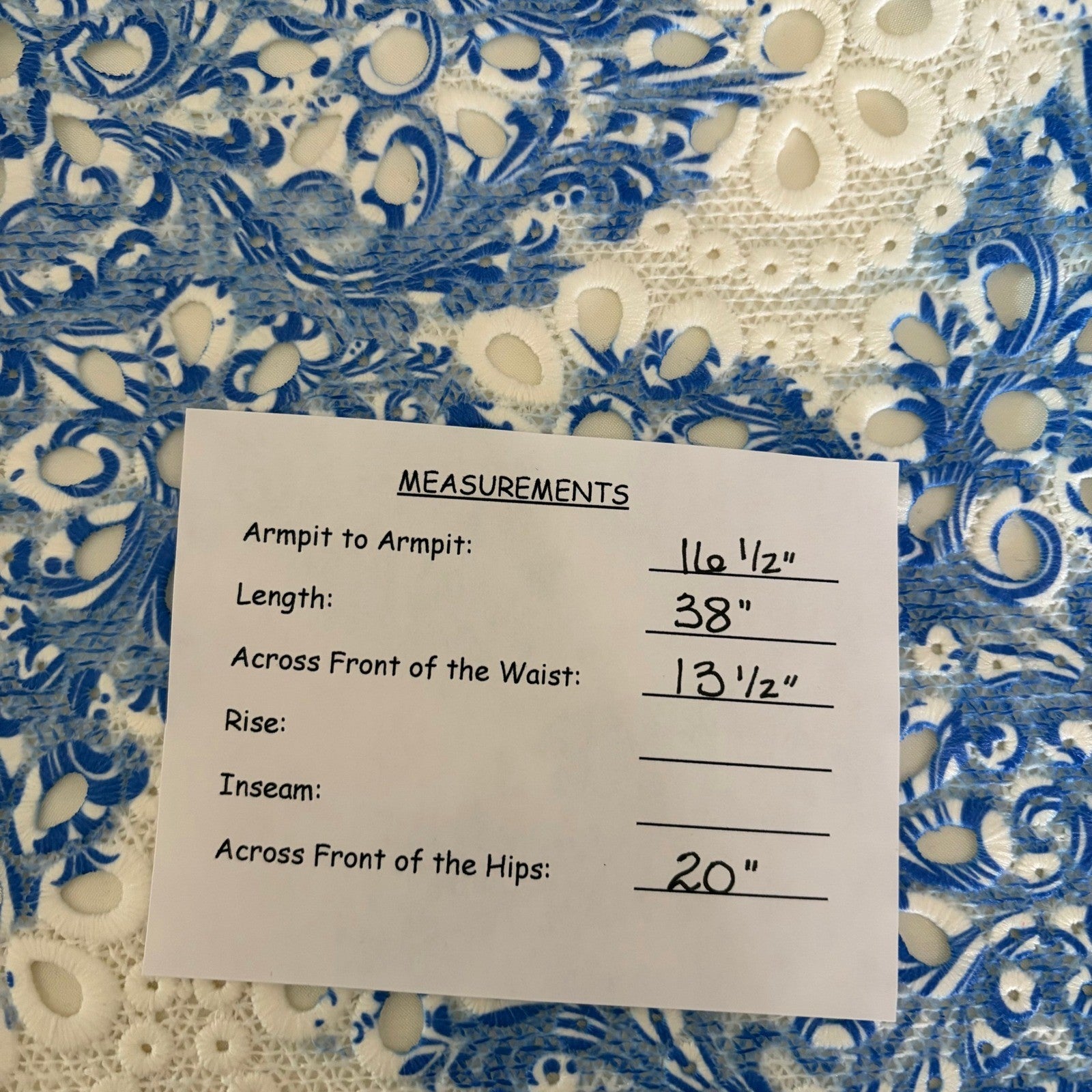 Anthropologie EVA FRANCO Starflower Scalloped Dress Blue White Lace Size 4