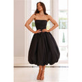 NWT!! HELLO MOLLY Upon A Cloud Strapless Bubble Midi Dress Solid Black X-Small