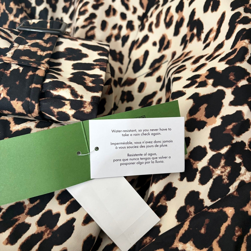 NWT!! KATE SPADE New York Leopard Belted Longline Double Breasted Trench Coat XL