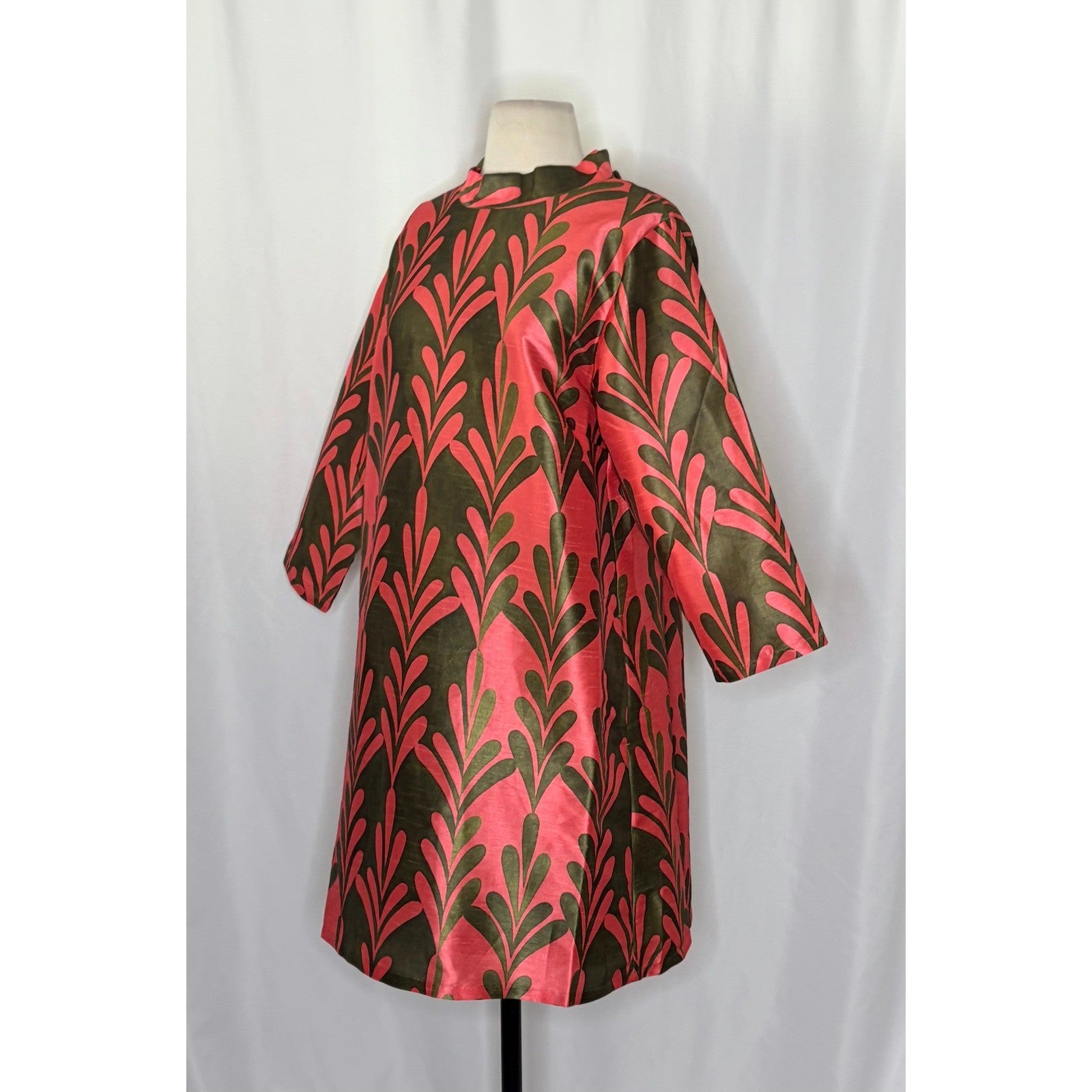 NWT!! FRANCES VALENTINE Diplomat Mini Dress Royal Palms Watermelon A-Line Large