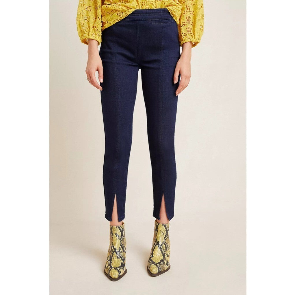NWT!! ANTHROPOLOGIE Pilcro Slit-Front Skinny Jeans Stretch Dark Wash Size 27