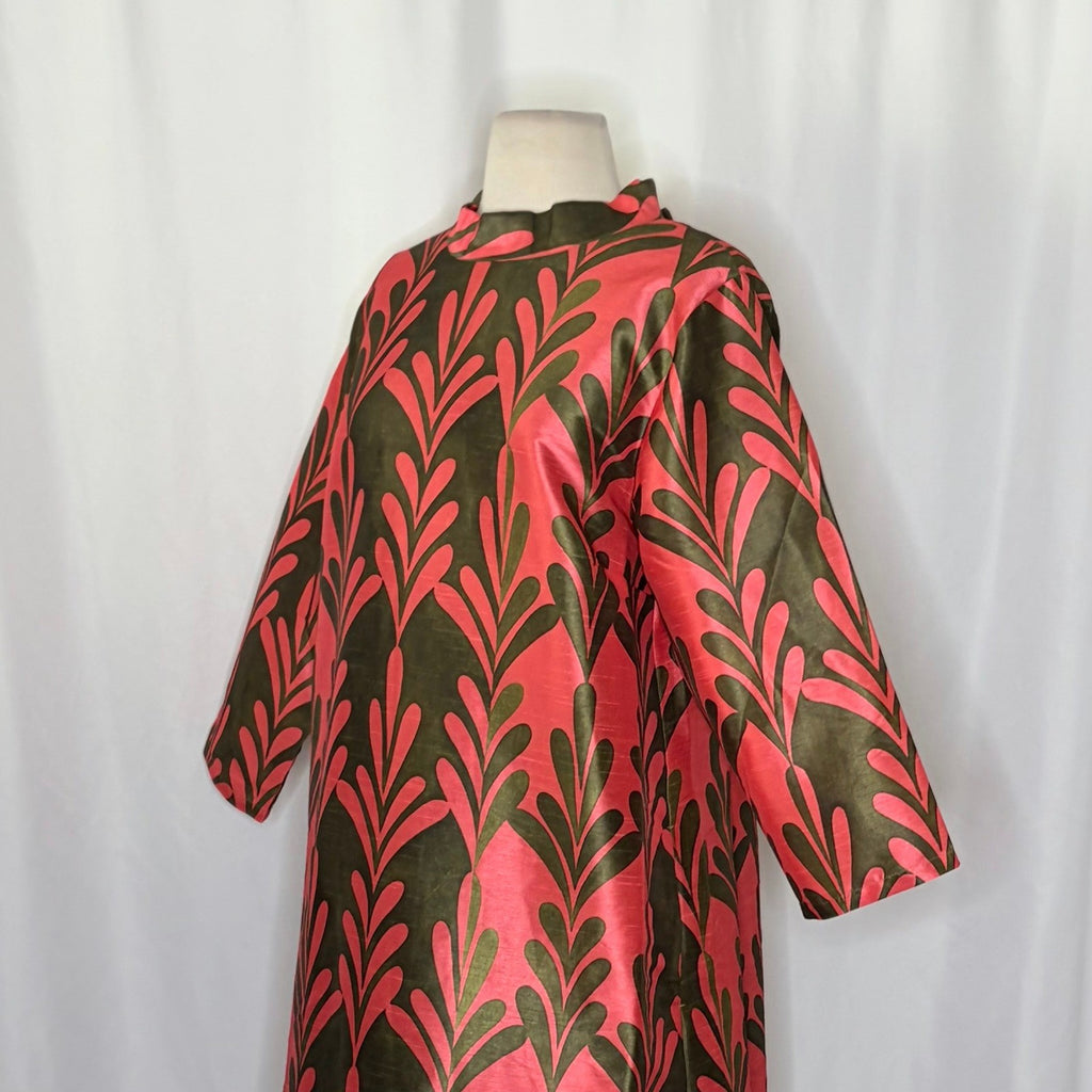 NWT!! FRANCES VALENTINE Diplomat Mini Dress Royal Palms Watermelon A-Line Large