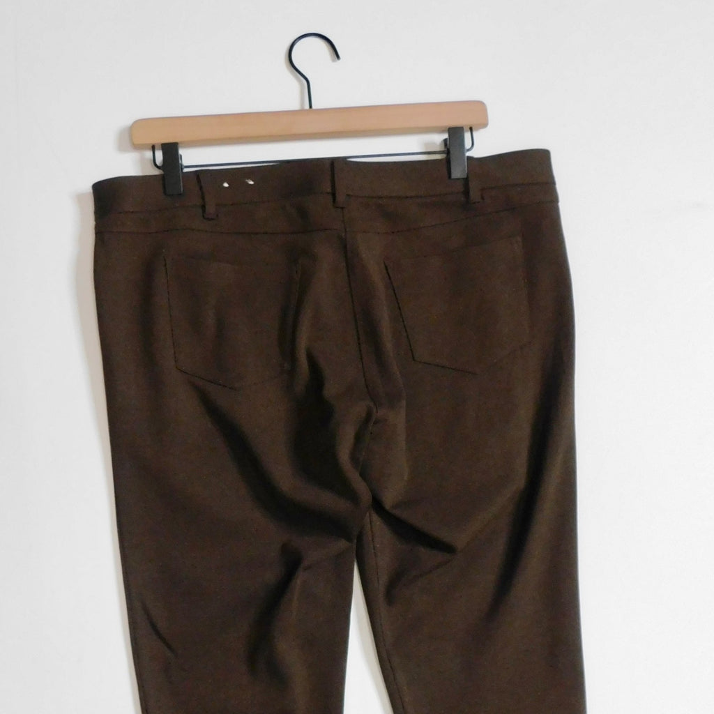 J. MCLAUGHLIN Brown Becca Tapered Trousers Pants Stretch Pockets Legging Size 14