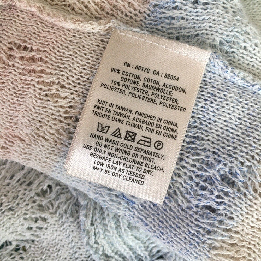 Anthropologie KNITTED & KNOTTED Pastel Ombré Beach Duster Cardigan Medium Petite