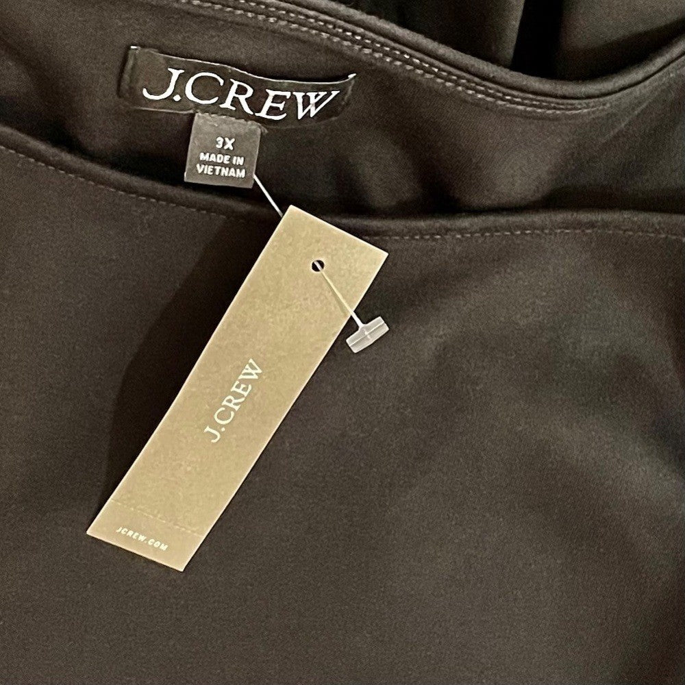 NWT!! J. CREW Bubble-Hem Mixy Dress Solid Black Mini Poplin Bubble Hem Preppy 3X