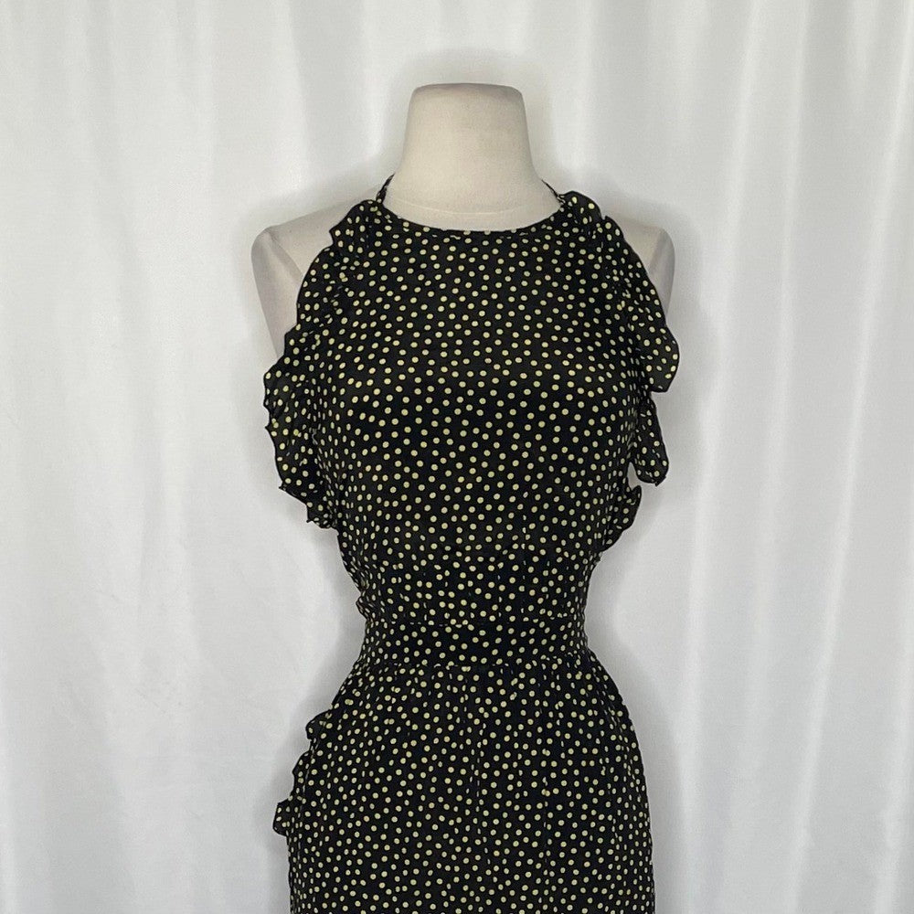 SEE BY CHLOÉ Georgette Silk Halter Neck Ruffled Dress Midi Size 40 / US Size 8