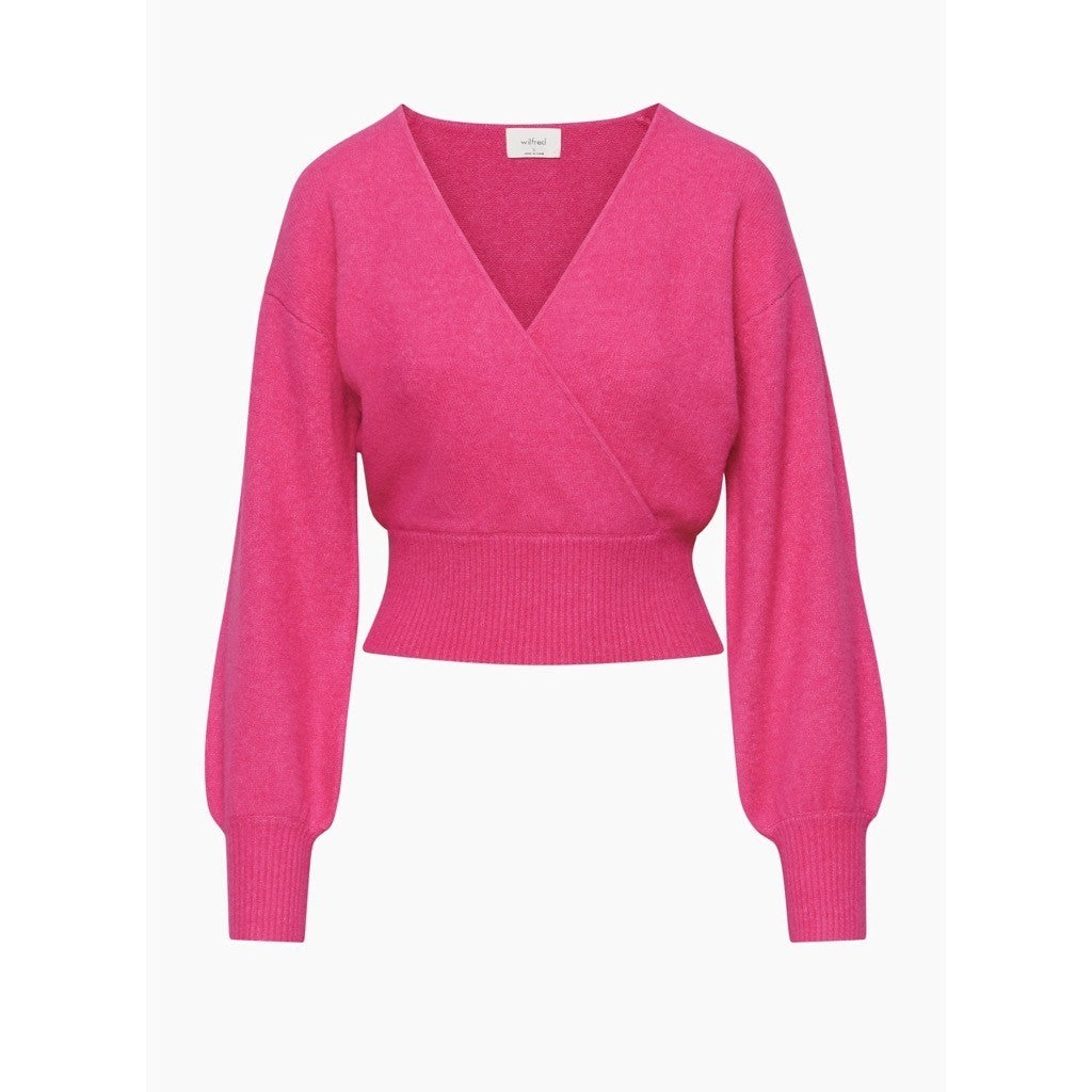 Aritzia WILFRED SoftSpoke Dear Sweater Relaxed V-Neck Wrap Wweater XXS XX-Small